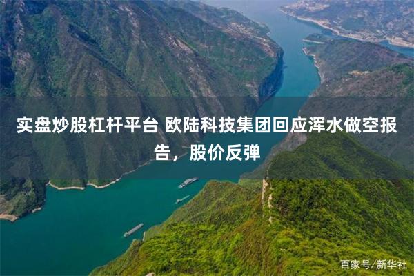 实盘炒股杠杆平台 欧陆科技集团回应浑水做空报告，股价反弹